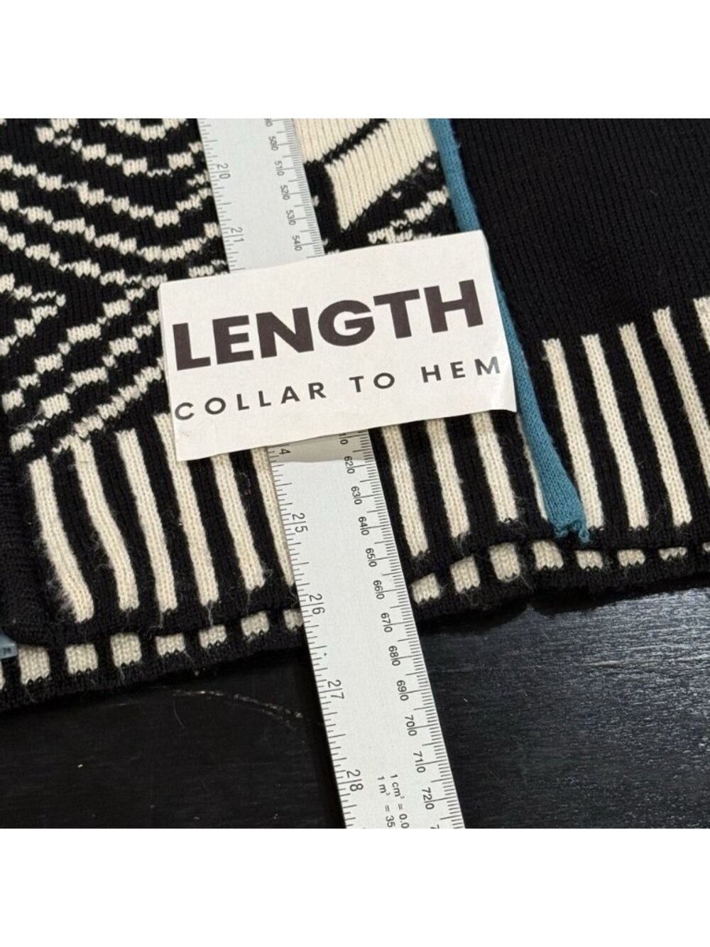 Icelandic Design Sz L Black White Wool Blend Cardigan Sweater Pockets Fair Isle - Picture 8 of 8